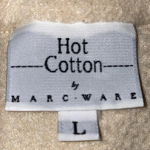 HOT COTTON by Marc Ware fleece button up long sleeve collar chest pocket size L - Picture 5 of 10